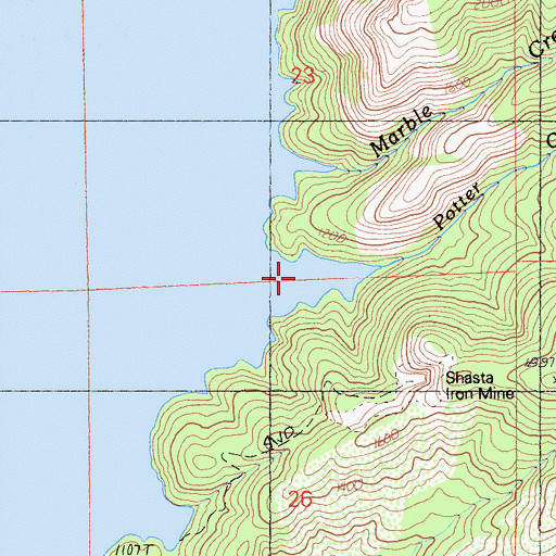 Topographic Map of Potter Creek, CA