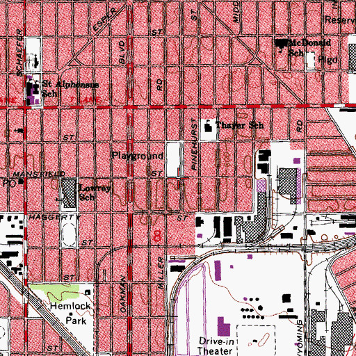 Topographic Map of Iris Becker Elementary School, MI