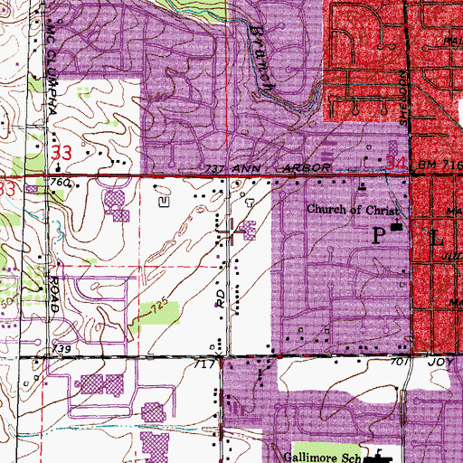 Topographic Map of Isbister Elementary School, MI