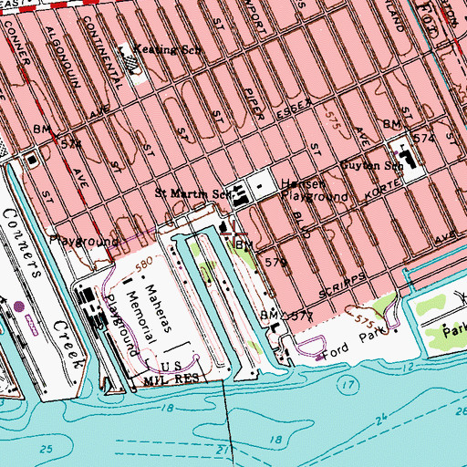 Topographic Map of Iskcon School, MI