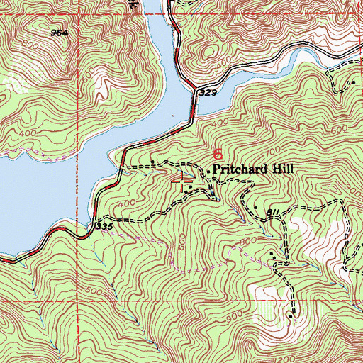Topographic Map of Pritchard Hill, CA