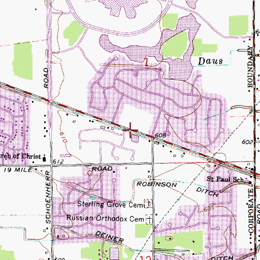 Topographic Map of Joan C Sergent Instructional Resource Center, MI