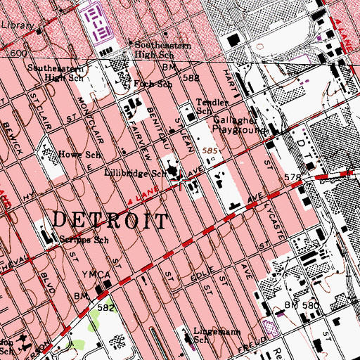 Topographic Map of Johnson H McKinney Day Treatment Center, MI