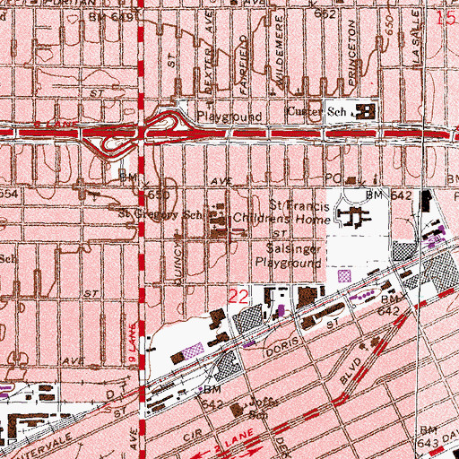 Topographic Map of Joy Preparatory Academy, MI