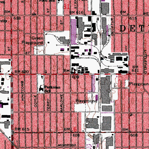 Topographic Map of Joy Road Missionary Baptist Church, MI