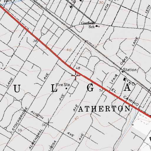 Topographic Map of Pulgas, CA