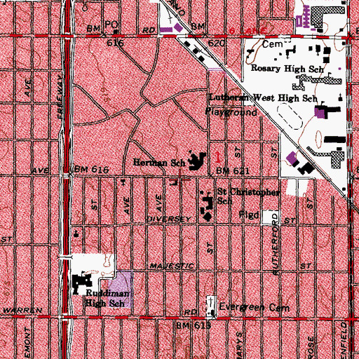 Topographic Map of Kendall Gospel Temple, MI