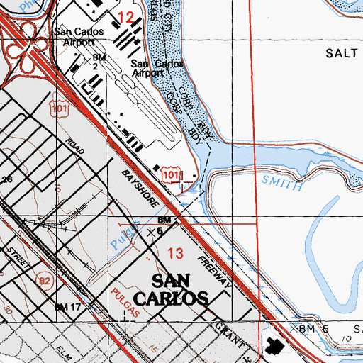 Topographic Map of Pulgas Creek, CA
