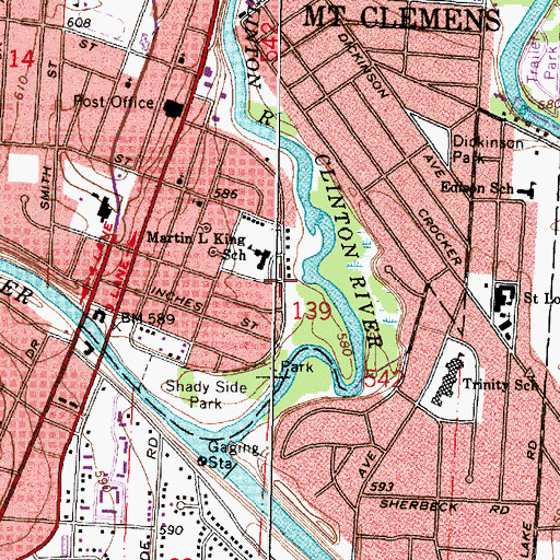 Topographic Map of King Academy, MI