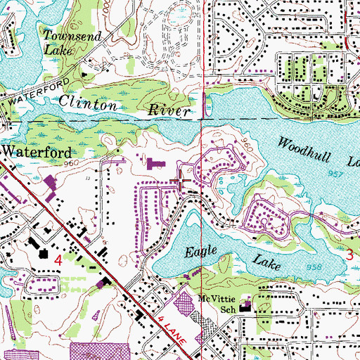 Topographic Map of Kingsley Montgomery School, MI