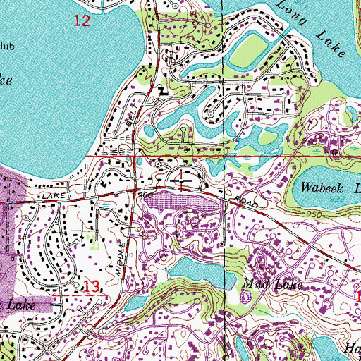 Topographic Map of Kirk in the Hills Presybterian Church, MI