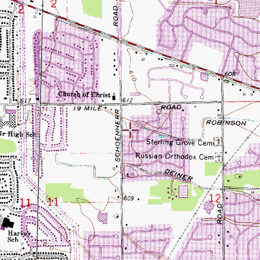 Topographic Map of Kirkwood Professional Building, MI