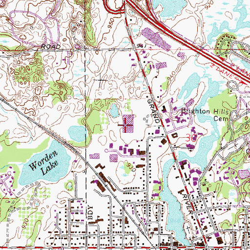 Topographic Map of Kroger Plaza Shopping Center, MI