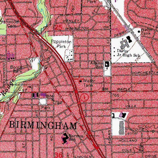 Topographic Map of Kroger Retail Center Shopping Center, MI
