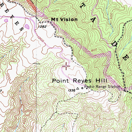 Topographic Map of Punta De Los Reyes, CA