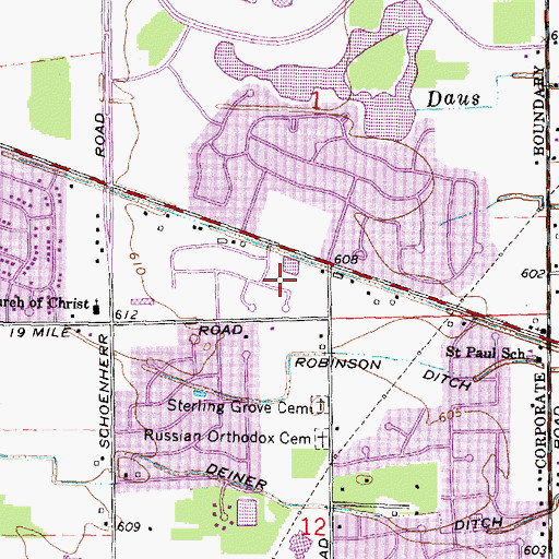 Topographic Map of Lakeshore Center Shopping Center, MI