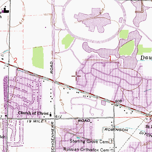 Topographic Map of Lakeview Square Shopping Center, MI