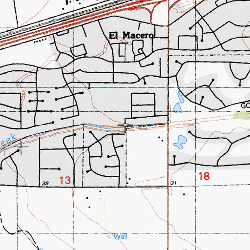 Topographic Map of Putah Creek, CA