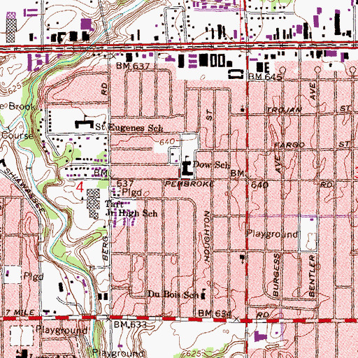 Topographic Map of Langston Hughes Academy, MI
