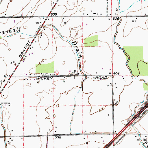 Topographic Map of L'Anse Creuse Middle School East, MI