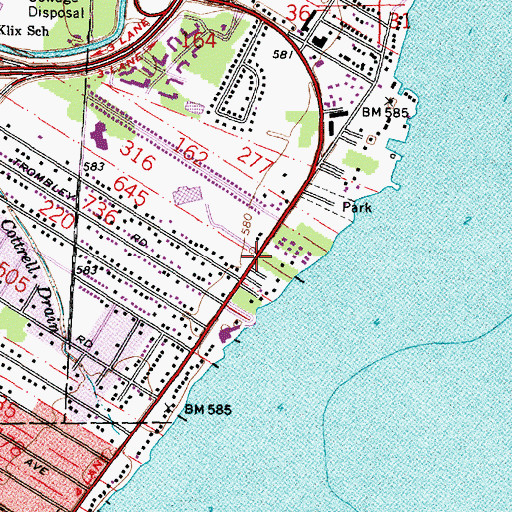 Topographic Map of L'Anse Creuse Middle School South, MI
