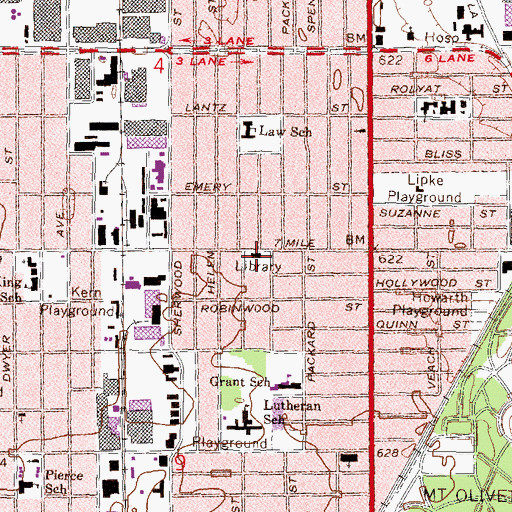 Topographic Map of Laura Ingalls Wilder Library, MI