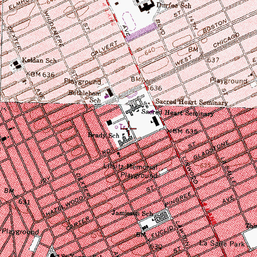 Topographic Map of Lawton Building, MI