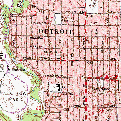 Topographic Map of Leland Missionary Baptist Church, MI