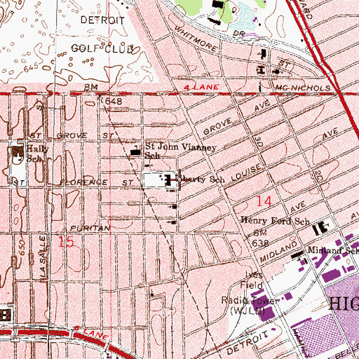 Topographic Map of Liberty Focus Educational Center, MI