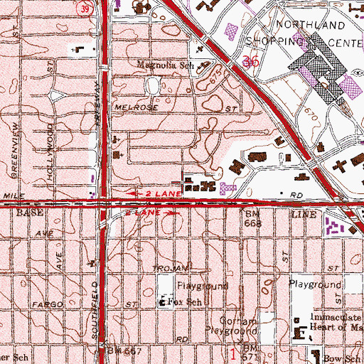 Topographic Map of Lighthouse Community Church of God, MI