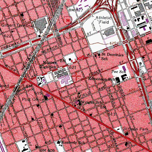 Topographic Map of Lions Alternative Middle School, MI