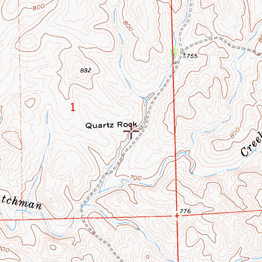 Topographic Map of Quartz Rock, CA