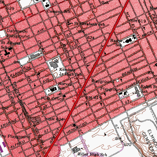 Topographic Map of Little Rock Primitive Baptist Church, MI