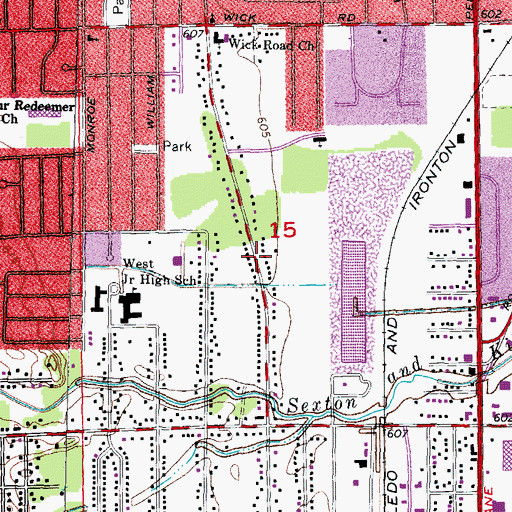 Topographic Map of Little Rose Chapel, MI