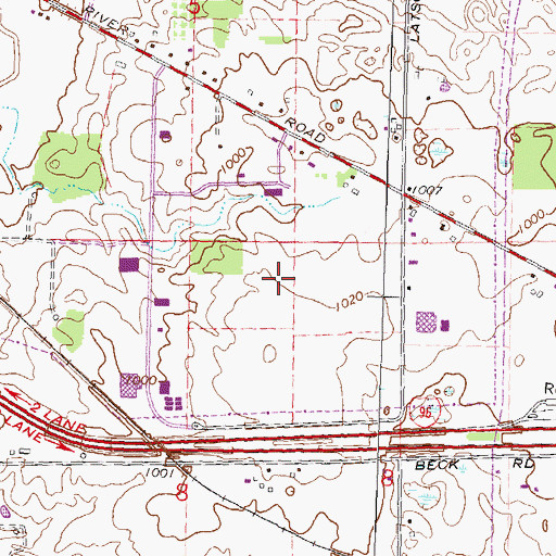 Topographic Map of Livingston Commons Shopping Center, MI