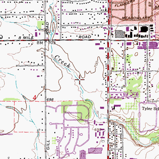 Topographic Map of Livonia Health Center, MI