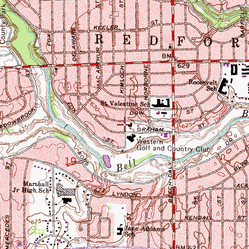 Topographic Map of Lola Park Evangelical Lutheran Church, MI