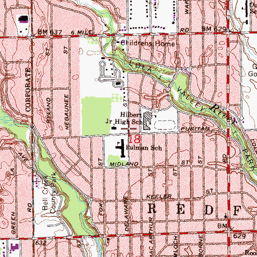 Topographic Map of Lola Valley United Methodist Church, MI