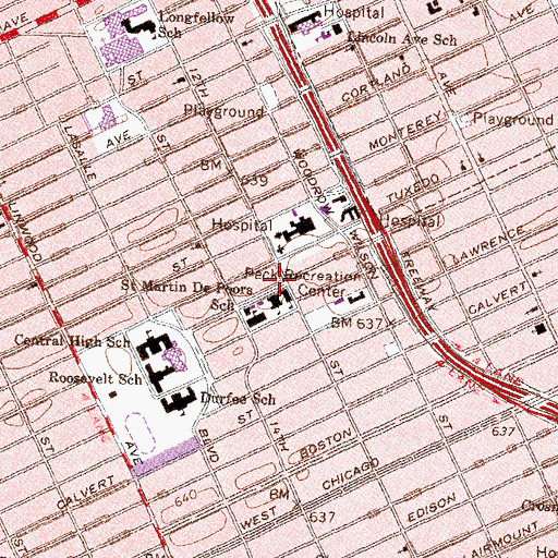Topographic Map of Louisiana Homes School, MI
