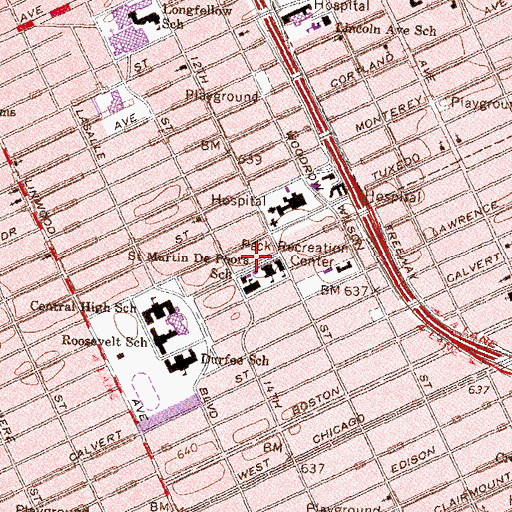 Topographic Map of Louisiana Homes School, MI