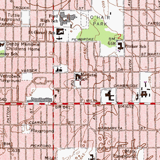 Topographic Map of Ludington Magnet Middle School, MI