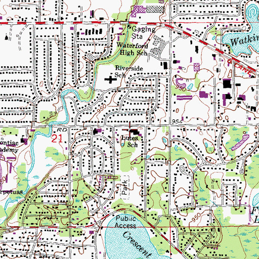 Topographic Map of Lutes Campus, MI