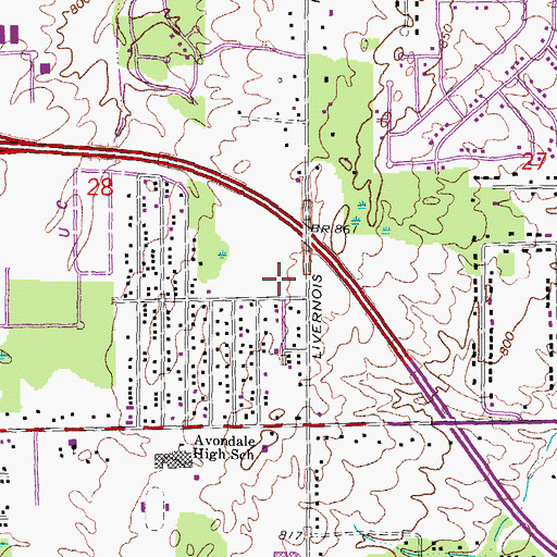 Topographic Map of Lutheran High School Northwest, MI