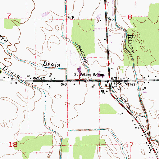 Topographic Map of Lutheran High School-North, MI