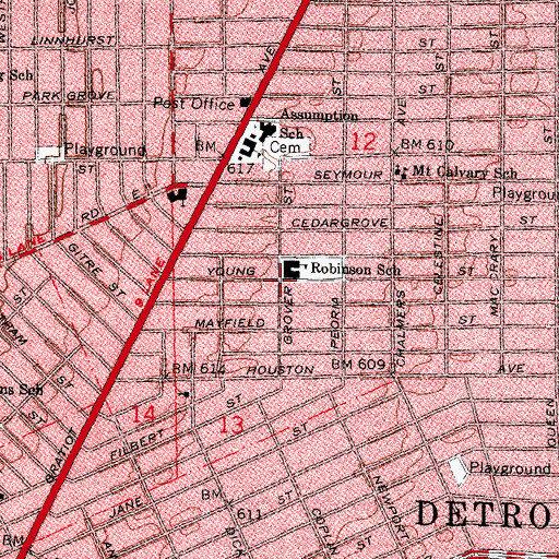 Topographic Map of MAAT Imhotep Technical Academy, MI