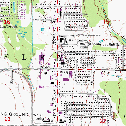 Topographic Map of Macomb County District Court House, MI