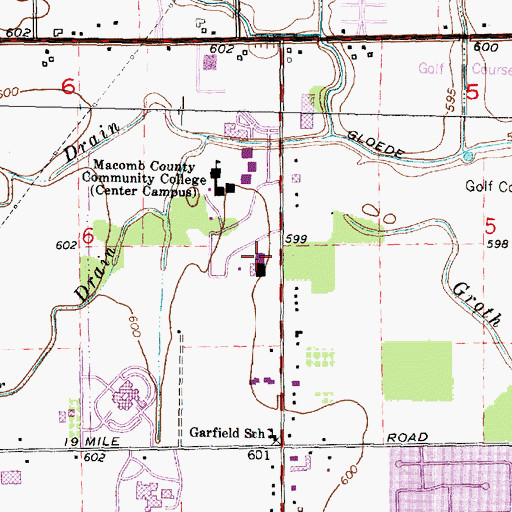 Topographic Map of Macomb Infant Preschool Program School, MI