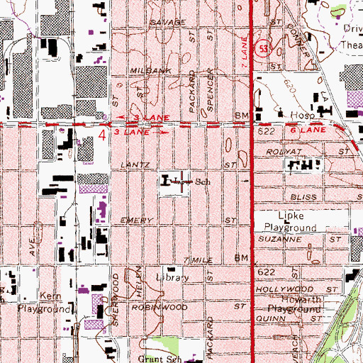 Topographic Map of Marion Law Elementary School, MI