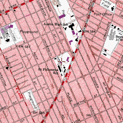 Topographic Map of Marseilles Attendance Center, MI