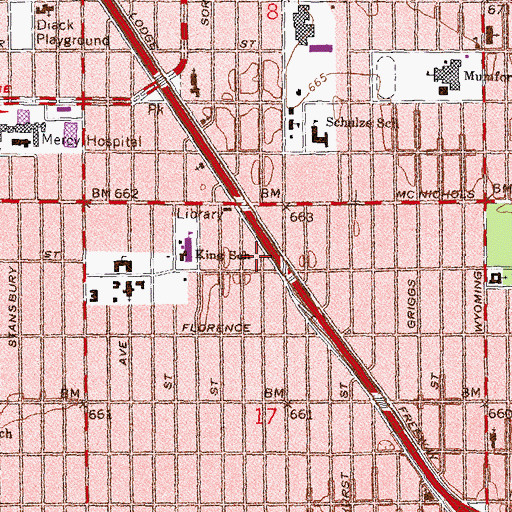 Topographic Map of Martin Luther King Junior Education Center, MI